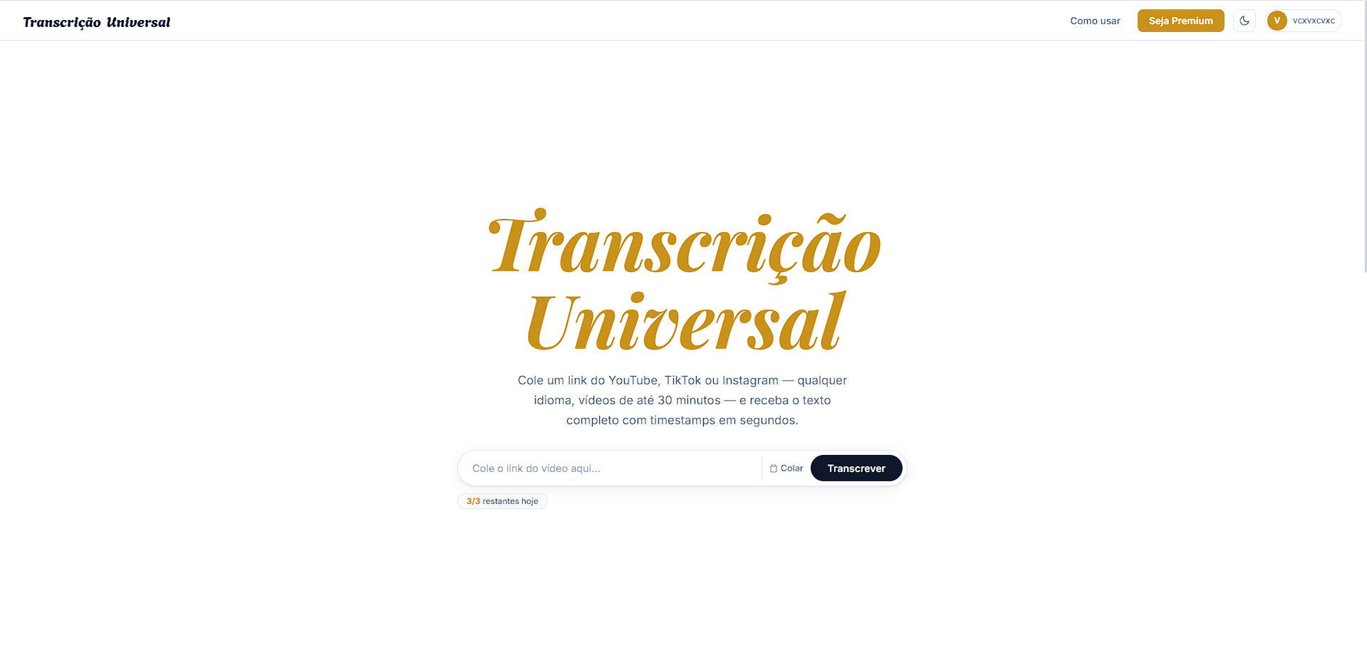 Transcrição Universal